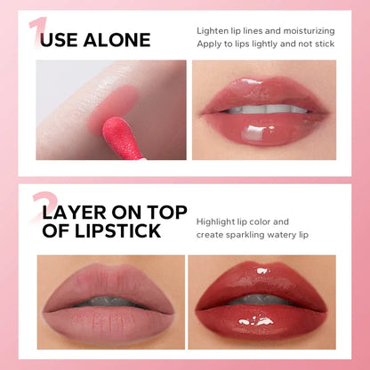 2Pcs/Set Matte Brown Lipstick+Translucency Lip Gloss Combo Kit,Easy Application, Non-Stick, Moisturizing