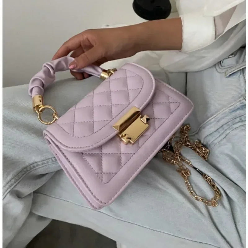 Women PU Leather Shoulder Bags Small Messenger Designer Female  Fashion Chain Rhomboid Crossbody Bag Ladies Mini Handbag