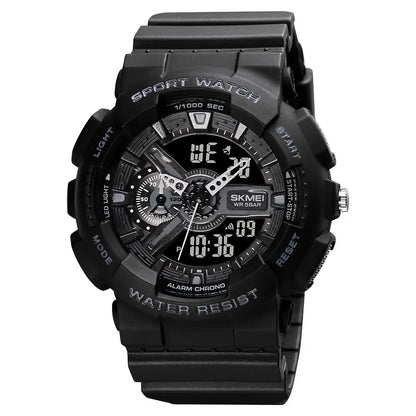 Dual Display  Sports Digital Watch – LED Chrono Alarm Waterproof