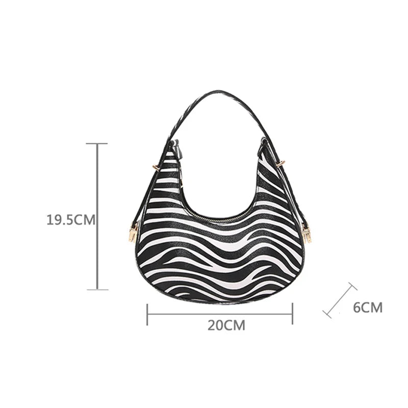 Cow Pattern Shoulder Bag For Spring/Summer Versatile Women's Bag Personalized Korean Leopard Pattern Underarm Handbag