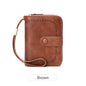 Anti-Theft Brush Bag for Ladies, Oil Wax Leather, Short Purse, European and American Retro, Multi-Function, organ Card Bag