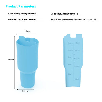 Silicone Water Cup Liner Double Drinking Compartment Water Cup Sleeve 40oz Thermos Cup Special Water Bottle Accessories