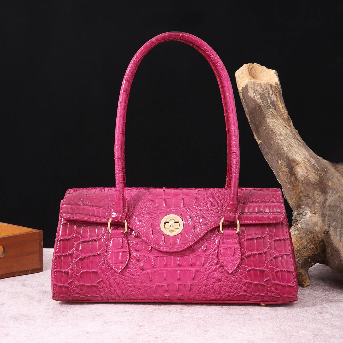 Multicolor Crocodile Pattern Fashion Handheld Stick Bag Large Capacity One Shoulder Underarm Bag Women's Luxury Handbag