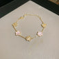 Shell Stone Flower Bracelet for Women Personalized Stainless Steel Bracelet