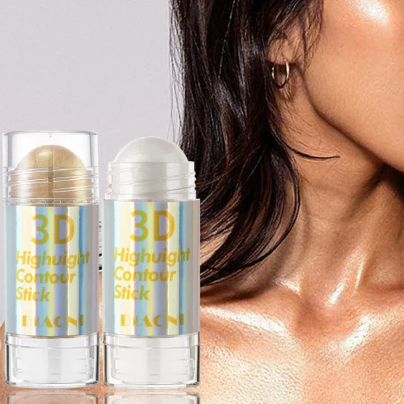 3D Face Brighten Highlighter Bar Cosmetic Face Contour Bronzer Shimmer Highlighter Stick Concealer Cream Makeup tool