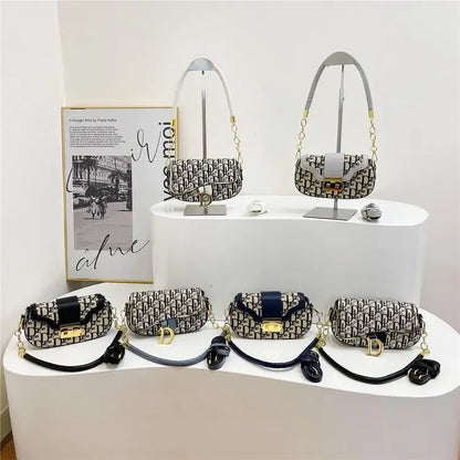 Contrast Saddle Crossbody Bag – Women's Chain Shoulder Handbag