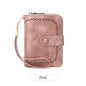 Anti-Theft Brush Bag for Ladies, Oil Wax Leather, Short Purse, European and American Retro, Multi-Function, organ Card Bag