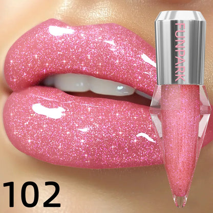 8-Color Glitter Shimmer Lip Gloss | Moisturizing Diamond Liquid Lipstick for Plump, Shiny Lips