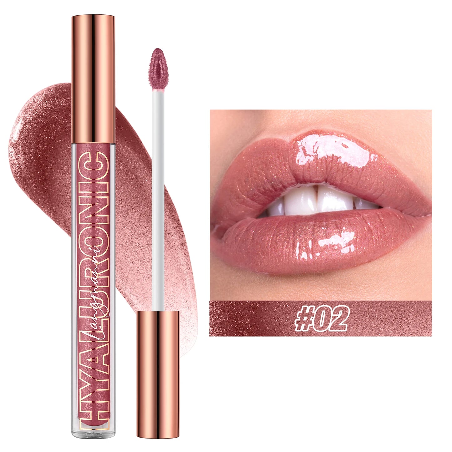 Hyaluronic Acid Lip Gloss, 8-Color Shimmering Lip Tint, Moisturizing Hydrating,Long-Lasting Shine Popular Best-Selling lip gloss