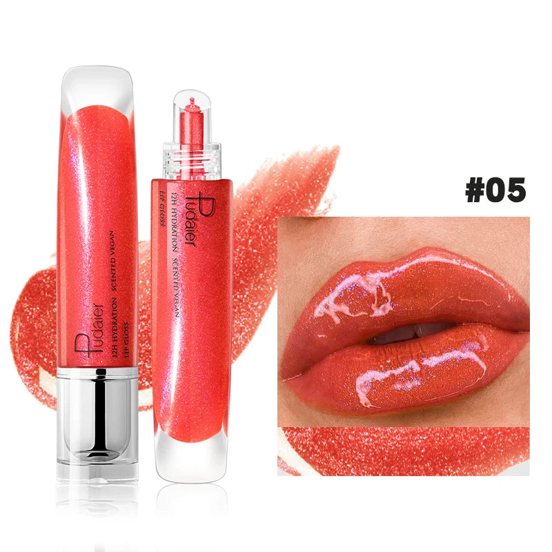 Lip Plumping Shimmer Mirror Water Lip Gloss Glitter Waterproof Moisturizing