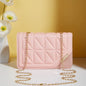 Triangle diamond check embroidery small square bag new fashion with solid color sequin magnetic link crossbody bag