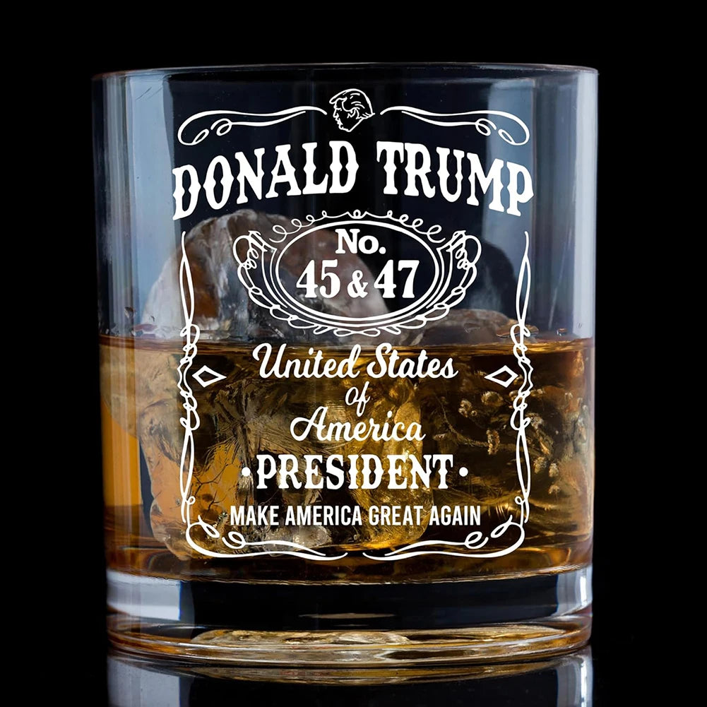 1/2/4PCS Trump Whiskey Glass Wine Glass Lasers Engraved Presidency Glasses Right Wing,Glassware for Drinking,Conservative Gift
