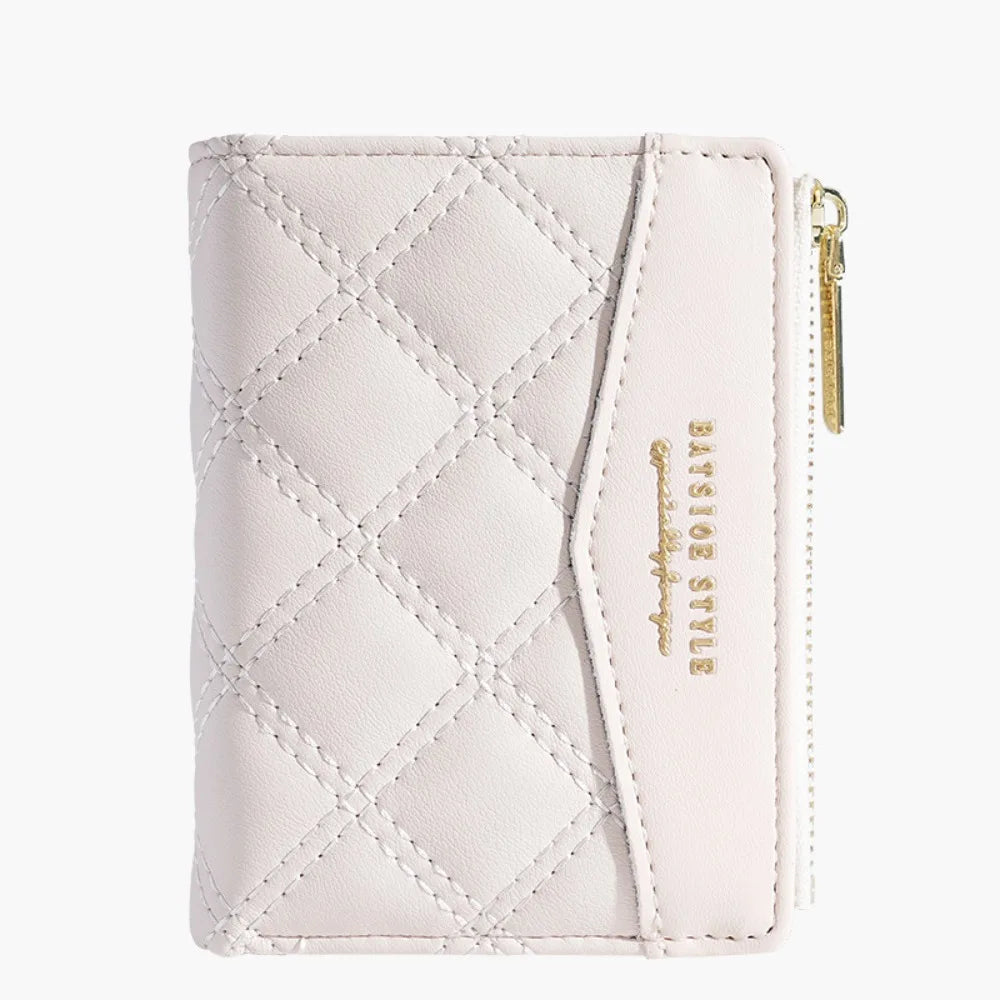 Embroidery Coin Purse Women Wallet Ladies PU Leather Solid Color Short Wallet Zipper Card Bag Card Holder Student Money Bag