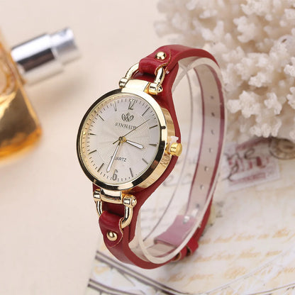 Women Watch Leather Strap Quartz Watches Ladies Casual Wristwatches Clock