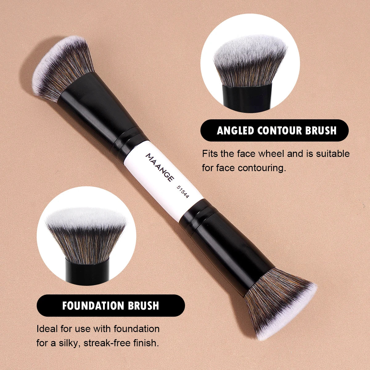 Makeup Brush Set Soft Hair Synthetic Kabuki Brushes Foundation Powder Blending Concealer Eyeshadow Double-ended Brushes