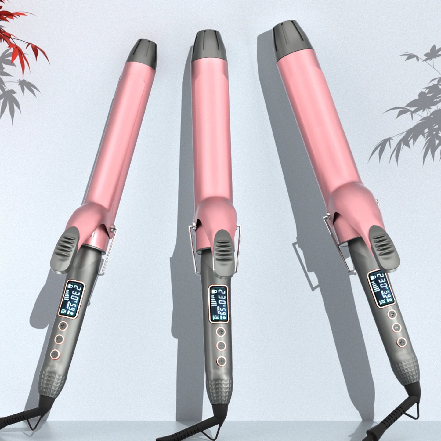 1pcs 19/25/32/38 MM Professional Hair Curler Wave Ceramic Coated Plate PTC Heater LCD Display Curling iron