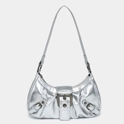 Y2K Punk Style Hobo Bag – Studs & Buckles Shoulder Bag for Women