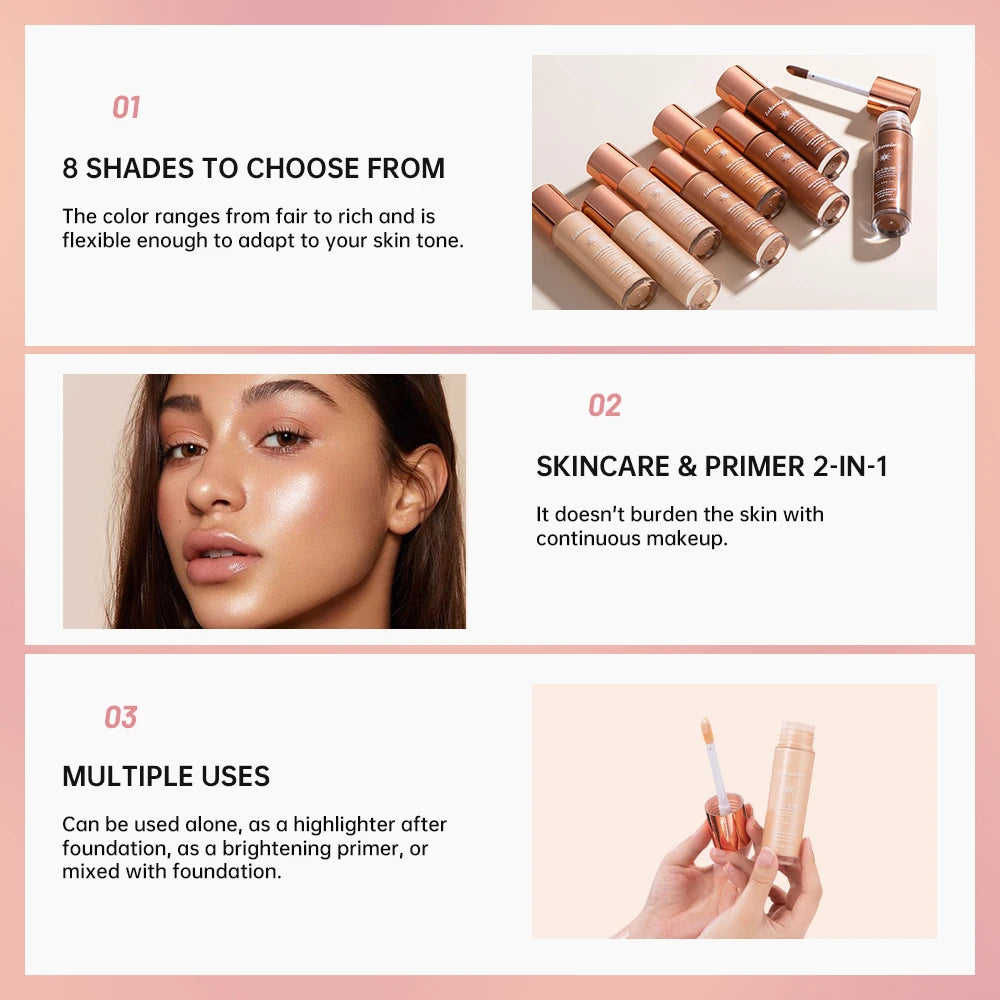 Halo Glow Liquid Filter – Liquid Highlighter & Bronzer for Face & Body