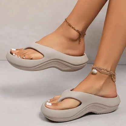 Thick Platform Eva Flip Flops For Women Summer Clip Toe Non Slip Beach Sandals Woman Comfortable Soft Sole Cloud Slippers
