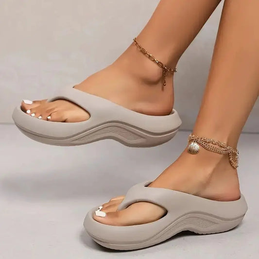 Thick Platform Eva Flip Flops For Women Summer Clip Toe Non Slip Beach Sandals Woman Comfortable Soft Sole Cloud Slippers