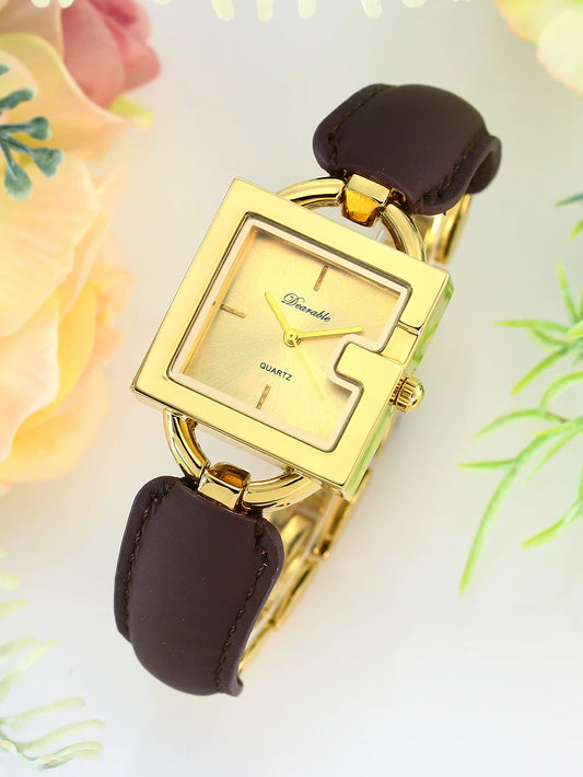Ladies' square belt watch, simple and fashionable quartz watch, waterproof and luminous