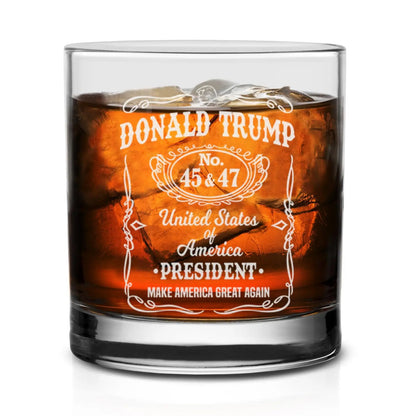 1/2/4PCS Trump Whiskey Glass Wine Glass Lasers Engraved Presidency Glasses Right Wing,Glassware for Drinking,Conservative Gift