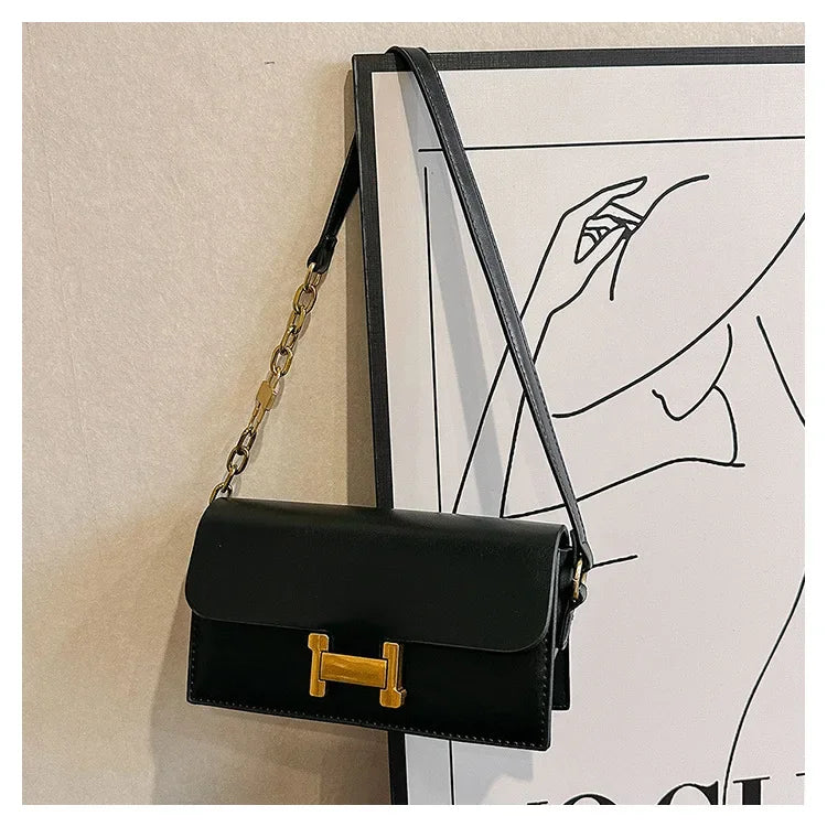 Women's Bag Fashion Senior Texture Crossbody Shoulder Bag Hundred Small Square Bag Brown Niche Light Luxury Women's Bag