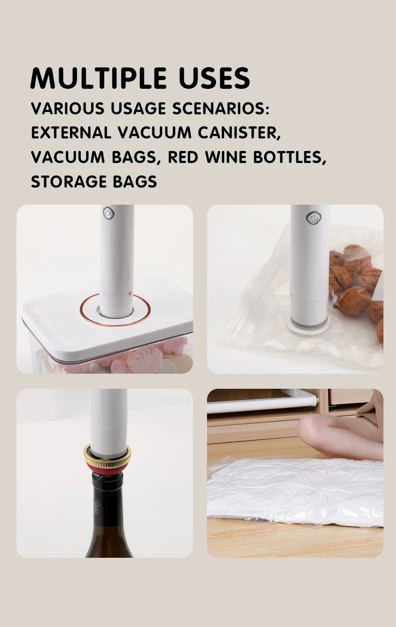 Intelligent charging models portable handheld mini vacuum sealer food preservation home storage automatic pumping compressor