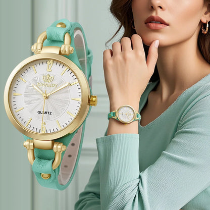 Women Watch Leather Strap Quartz Watches Ladies Casual Wristwatches Clock