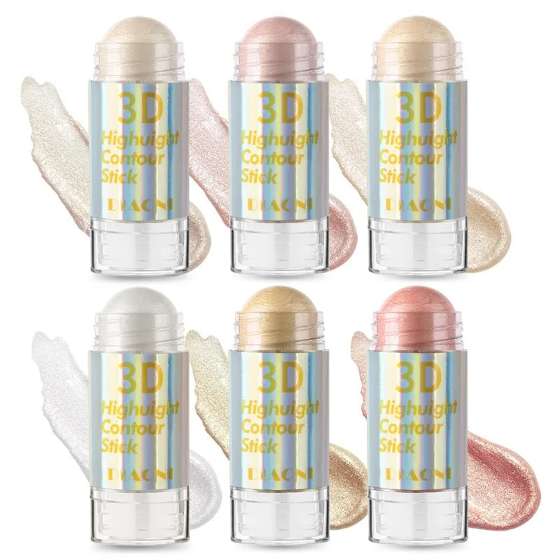 3D Face Brighten Highlighter Bar Cosmetic Face Contour Bronzer Shimmer Highlighter Stick Concealer Cream Makeup tool