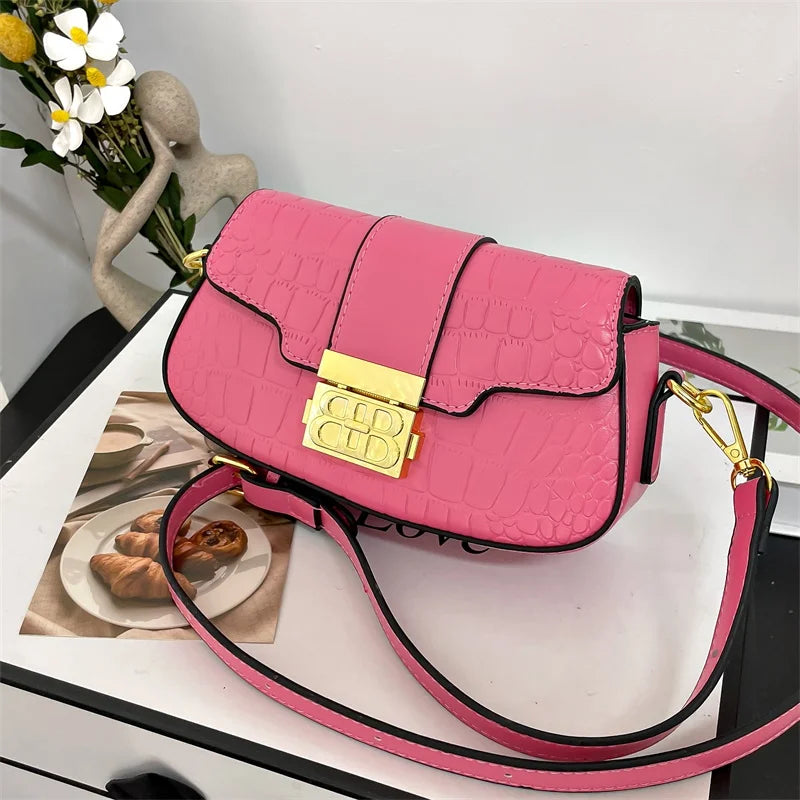 Designer Women's Leather Messenger Bag Elegant Crossbody Shoulder Handbag Luxury Ladies Tote Purse