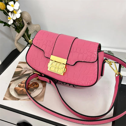 Designer Women's Leather Messenger Bag Elegant Crossbody Shoulder Handbag Luxury Ladies Tote Purse