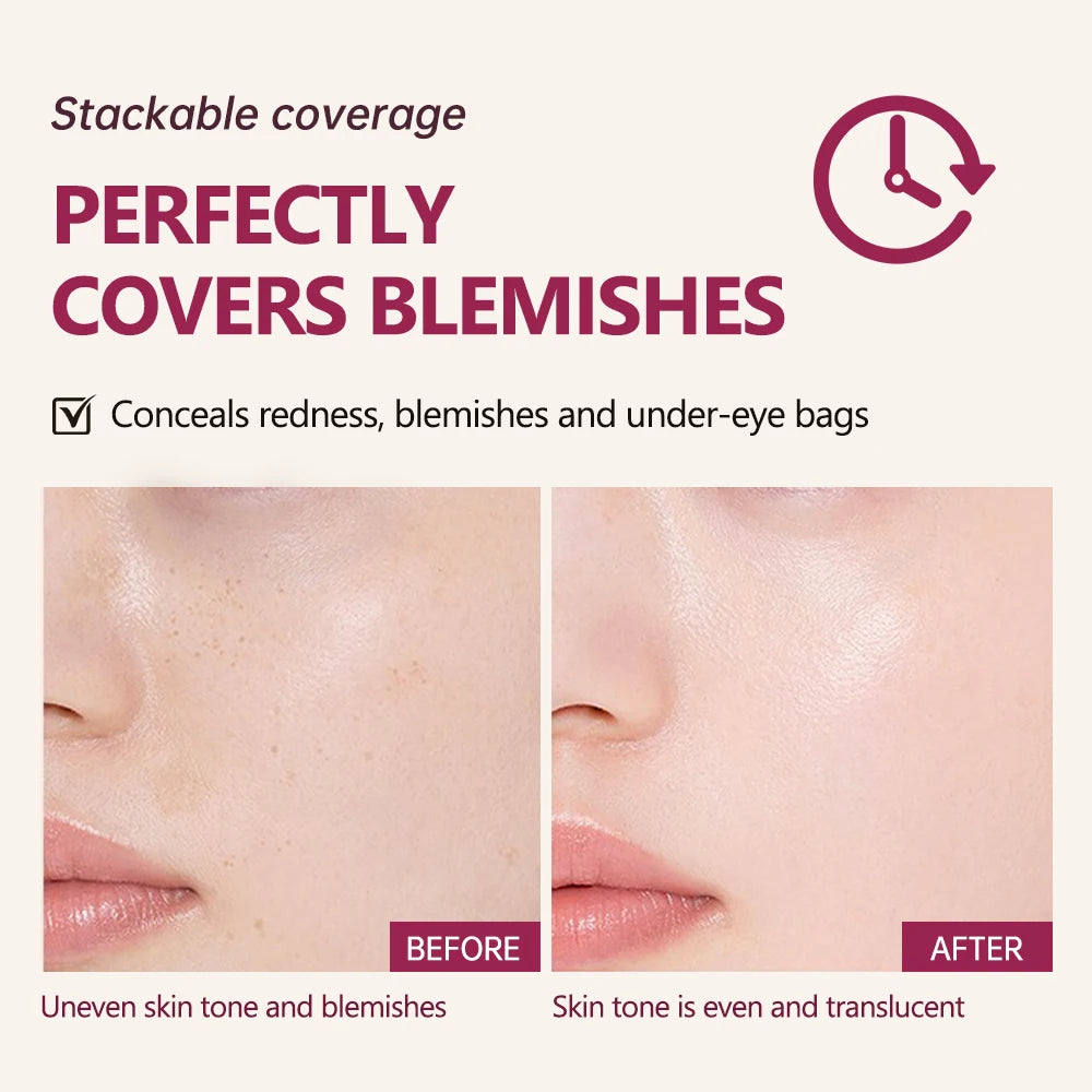 Semi-Matte CC Cream Cushion – Natural Concealer & Long-Lasting Foundation