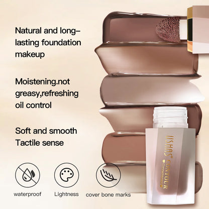 3 Color Sponge Head Concealer Long-lasting Moisturizing Foundation Dark Circles Freckles Acne Liquid Concealer Makeup