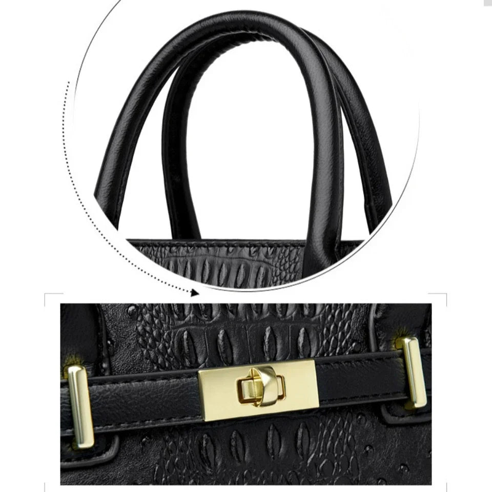 3-layer Women Single Shoulder Bag Soft Leather Designer Handbag Brand Tote Bag Large Capacity Casual Women Handbags