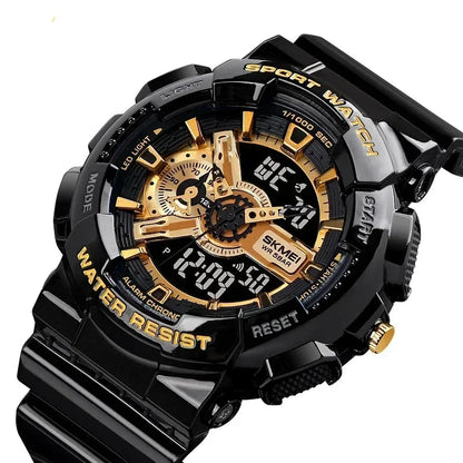 Dual Display  Sports Digital Watch – LED Chrono Alarm Waterproof