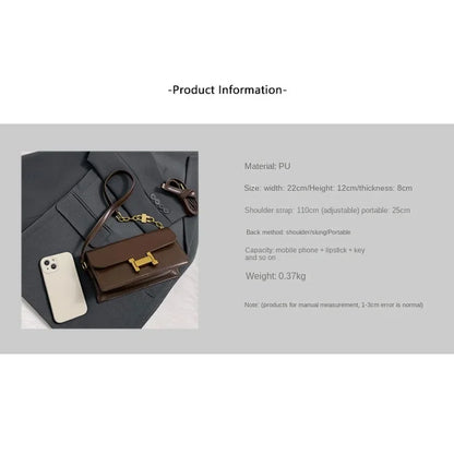 Women's Bag Fashion Senior Texture Crossbody Shoulder Bag Hundred Small Square Bag Brown Niche Light Luxury Women's Bag