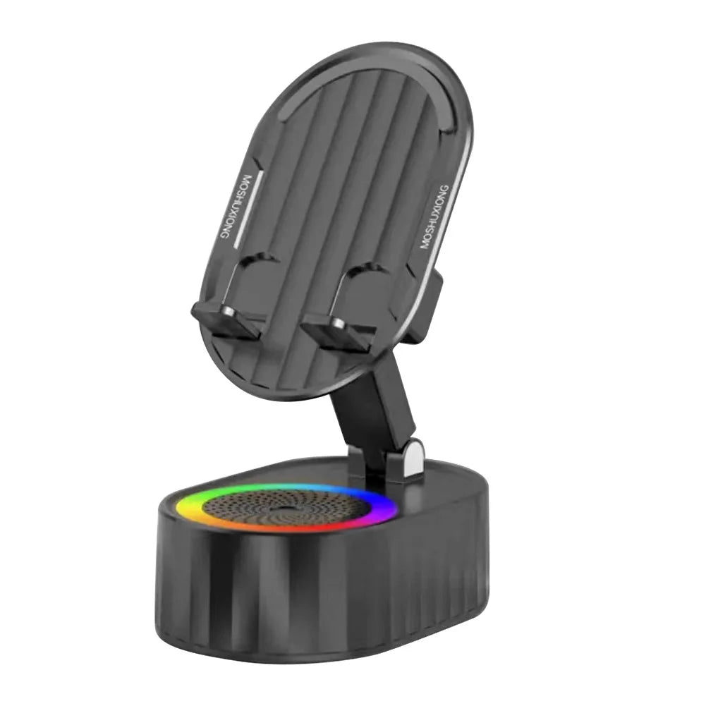 Cellphone Stand with Powerbank Bluetooth-Compatible Speaker Multi-Function Induction Phone Bracket