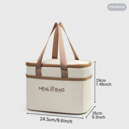 Portable lunch bag food insulated box Waterproof shoulder strap insulated box, hand-held lunch box bag, fresh aluminum DH