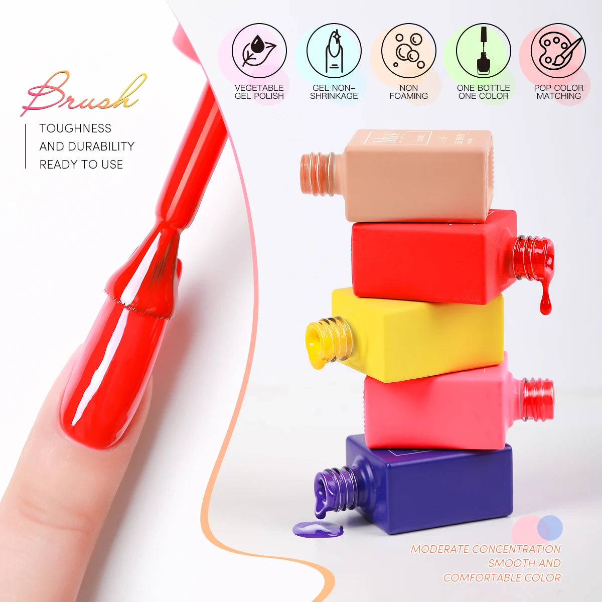 15ml Gel Nail Polish Neon Brown Royal Blue Red Green Pastal Nude Nail Art Varnish Gel Lacquer Top Coat UV Gel Nail Not Set