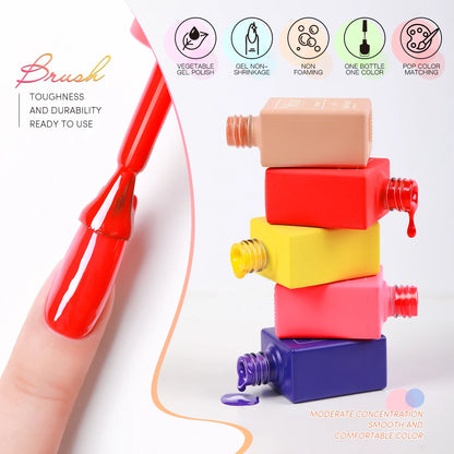 15ml Gel Nail Polish Neon Brown Royal Blue Red Green Pastal Nude Nail Art Varnish Gel Lacquer Top Coat UV Gel Nail Not Set