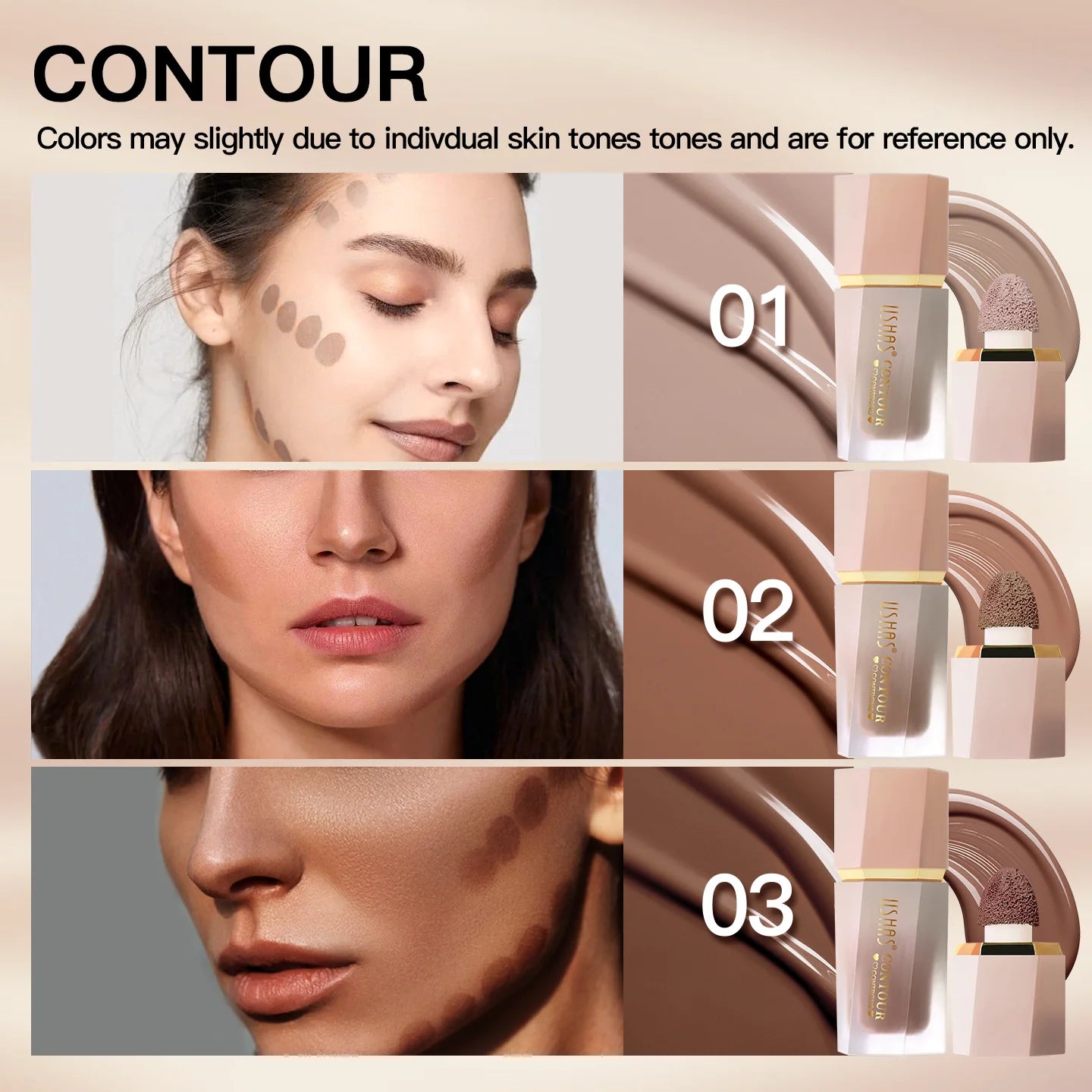 3 Color Sponge Head Concealer Long-lasting Moisturizing Foundation Dark Circles Freckles Acne Liquid Concealer Makeup