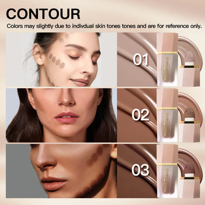 3 Color Sponge Head Concealer Long-lasting Moisturizing Foundation Dark Circles Freckles Acne Liquid Concealer Makeup