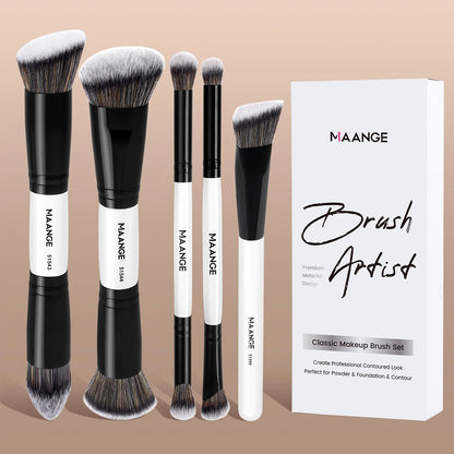 Makeup Brush Set Soft Hair Synthetic Kabuki Brushes Foundation Powder Blending Concealer Eyeshadow Double-ended Brushes