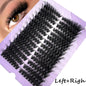 14Rows Fluffy Lash Clusters Thick Volume Eyelash Clusters Extensions 50D/80D Left/Right Individual Lashes Cat Eye Lash Extension