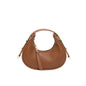 Textured Mini Half Moon Bag Chic Versatile Soft Leather Lipstick Handbags