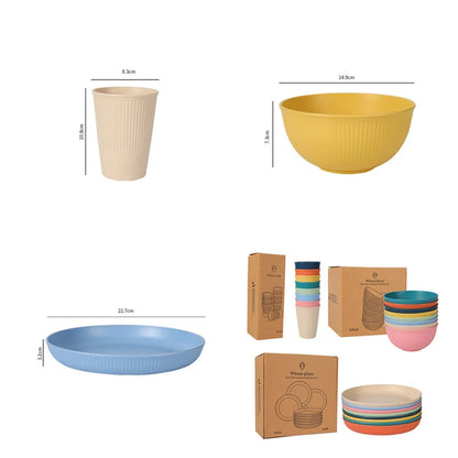 Eco-Friendly Wheat Straw Dinnerware Set