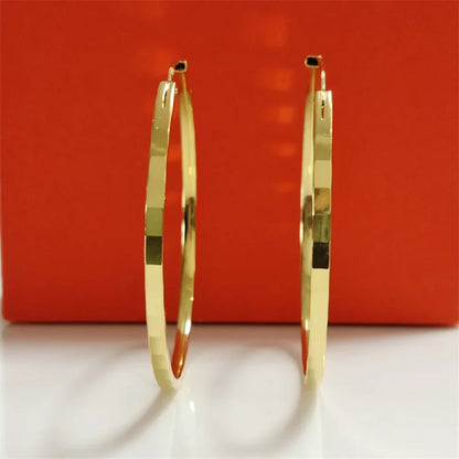 New Fashion18K Gold Plated Hoop Earrings For Women 925 Sterling Silver 2.0mm Fashion Earring 3/4/5/6CM