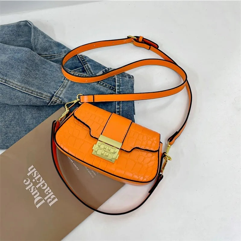 Designer Women's Leather Messenger Bag Elegant Crossbody Shoulder Handbag Luxury Ladies Tote Purse