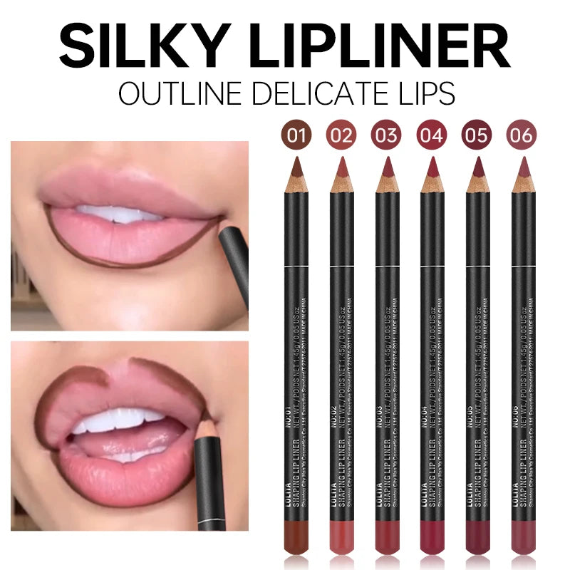 Matte Lip Liner, Long-Lasting, Smooth Application for Perfect Outline & Filling, Versatile Shades for All Skin Types